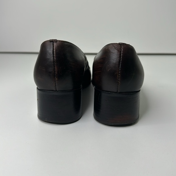 Unisa Classic Brown Two Toned Block Heeled Loafer Shoe - Picture 5 of 10